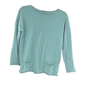 Franck‎ Namani Cashmere  Silk Blend Sweater Size 46 Aqua Made in Italy